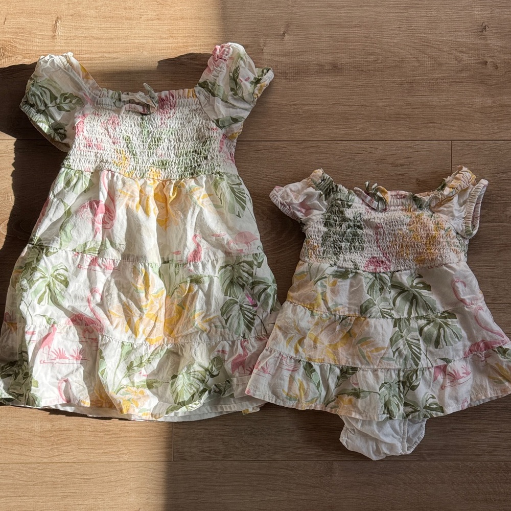 The Children's Place Floral Smocked Dress Matching sibling Set